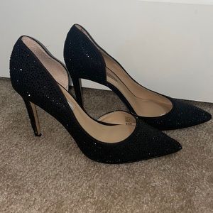 INC International Concepts Black Sparkle Heels Size 5 1/2